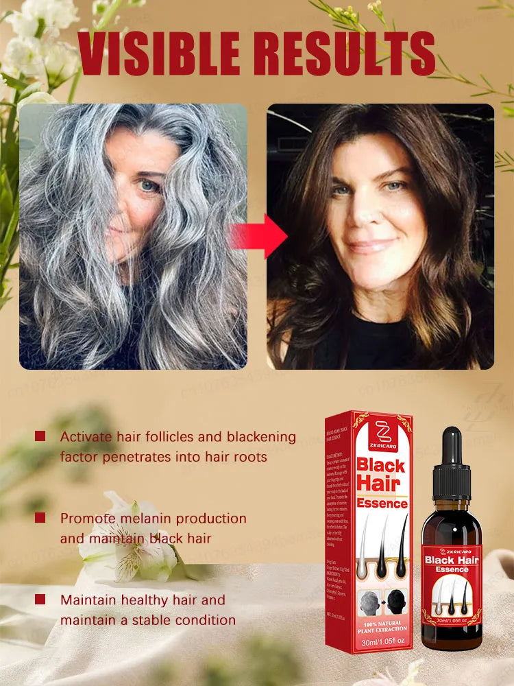 Black Hair Essence- 7 Gray Hair Color Restoration Treatment
