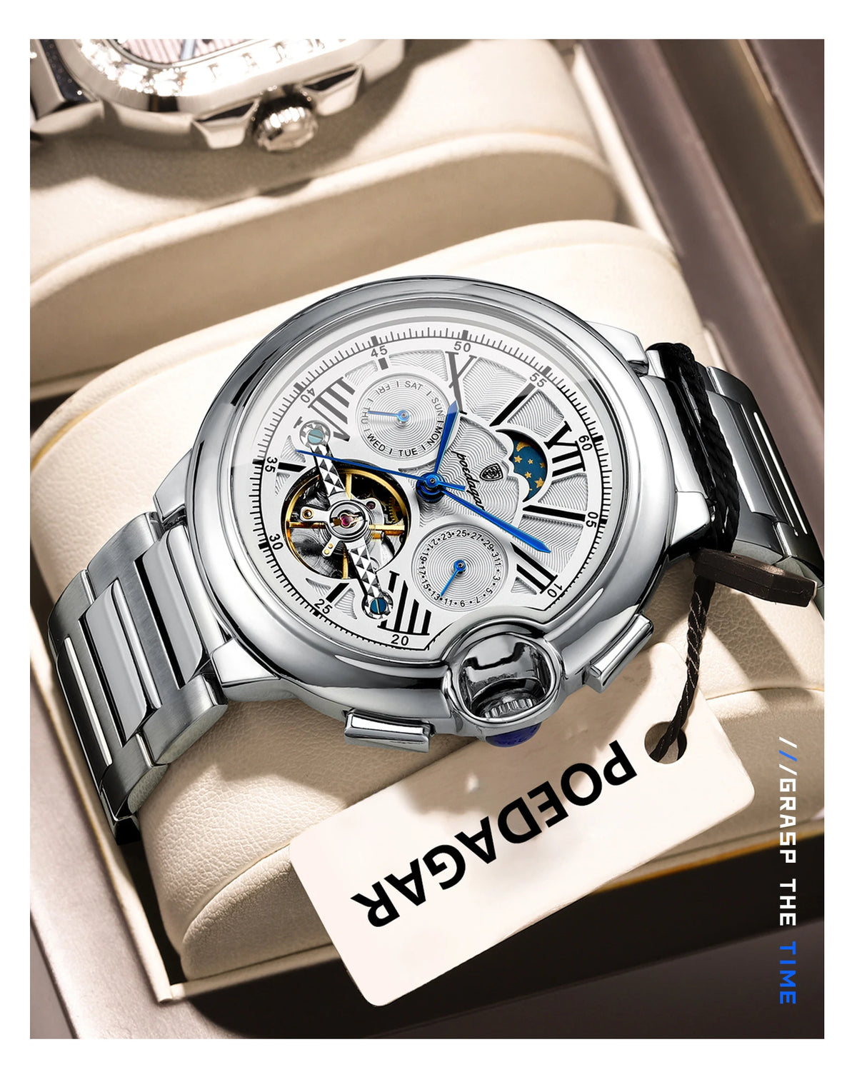 POEDAGAR 1413 Men's Automatic Watch with Day & Date Display