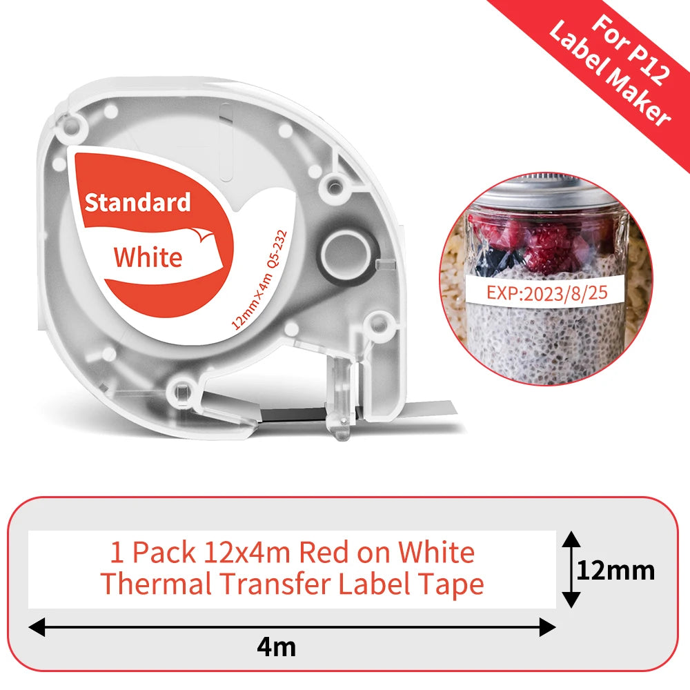 P12 Mini Bluetooth Labe Maker- Portable Sticker Printer with Multiple Templates