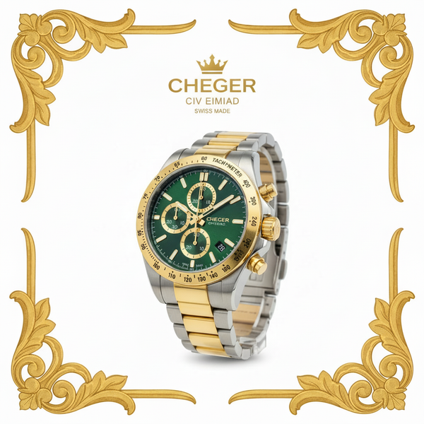 Green Chronograph Logo - Bigger Watch